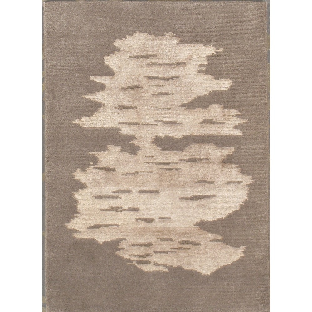 Modern Hand-Knotted Silk & Wool Area Rug- 2' 0" X 3' 0" SPRIL-2-2 2X3