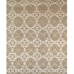 Pasargad Home Area Rug Modern Hand-Knotted Silk, Wool Mocha 8' 1" X 10' 1"