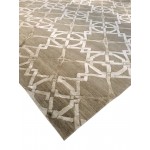 Pasargad Home Area Rug Modern Hand-Knotted Silk, Wool Mocha 8' 1" X 10' 1"