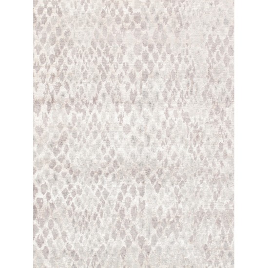 Pasargad Home Modern Hand-Knotted Bamboo Silk Silver Area Rug- 8'11" X 12' 2"