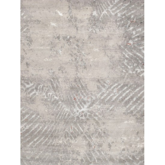 Pasargad Home Modern Collection Hand-Knotted Silk & Wool Area Rug