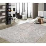 Pasargad Home Modern Collection Hand-Knotted Silk & Wool Area Rug