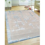 Pasargad Home Area Rug Modern Hand-Knotted Silk, Wool Mocha 9' 0" X 12' 0"
