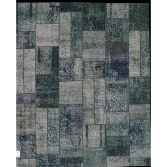 Pasargad Home Patchwork Hand-Knotted Lamb's Wool Area Rug- 6' 8" X 8' 3"