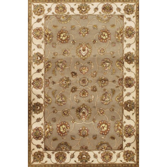 Pasargad Home Agra Collection Hand-Knotted Silk & Wool Area Rug- 4' 1" X 6' 2"