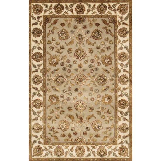 Pasargad Home Agra Collection Hand-Knotted Silk & Wool Area Rug- 4' 0" X 6' 2"