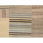 Pasargad Home Vintage Patchwork Multi Lamb's Wool Area Rug- 6' 6" X 7'11"