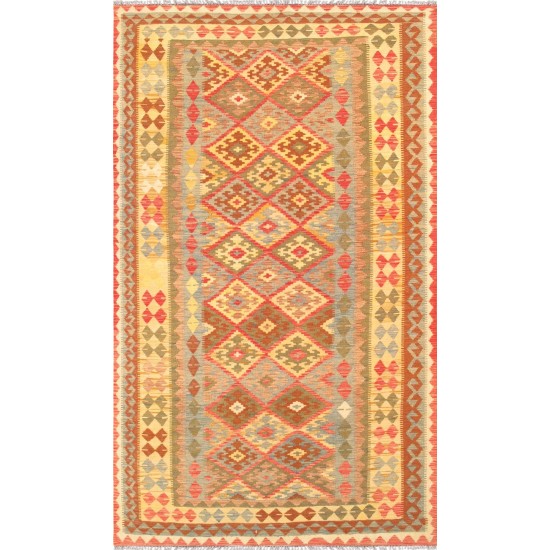 Pasargad Home Vintage Kilim Collection Multi Lamb's Wool Area Rug- 4'11" X 8' 5"