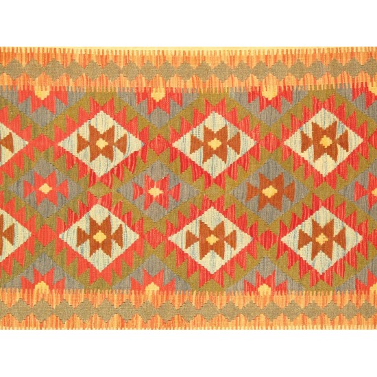 Pasargad Home Vintage Kilim Collection Multi Lamb's Wool Area Rug- 4'11" X 6'10"