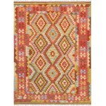 Pasargad Home Vintage Kilim Collection Multi Wool Area Rug- 5\' 0" X 6\' 9"