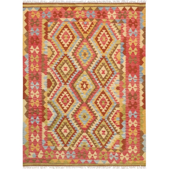 Pasargad Home Vintage Kilim Collection Multi Wool Area Rug- 5' 0" X 6' 9"