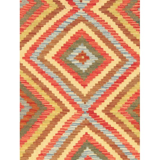 Pasargad Home Vintage Kilim Collection Multi Wool Area Rug- 5' 1" X 6' 5"