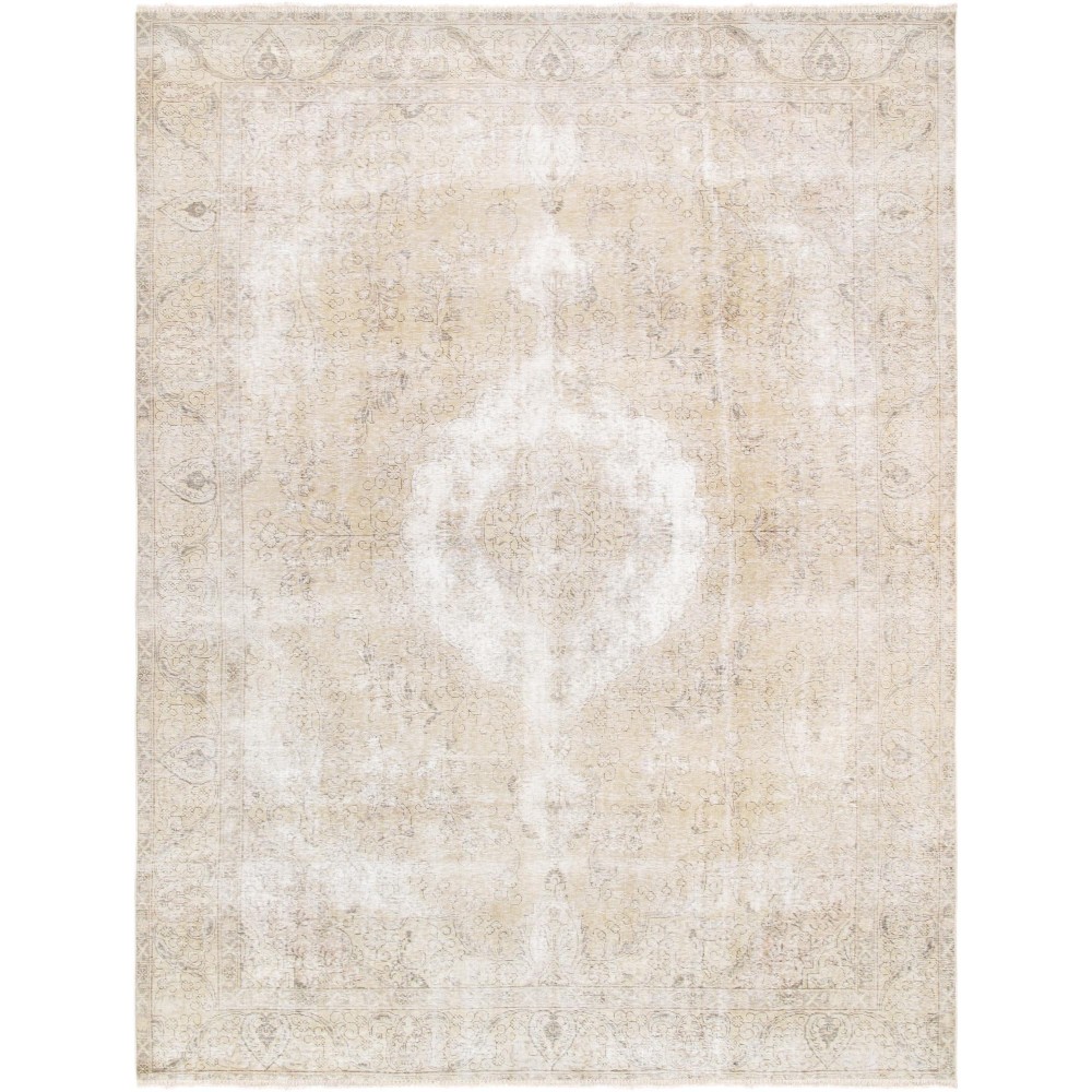 Pasargad Home Vintage Overdye Collection Beige Wool Area Rug- 9' 4" X 12' 9"