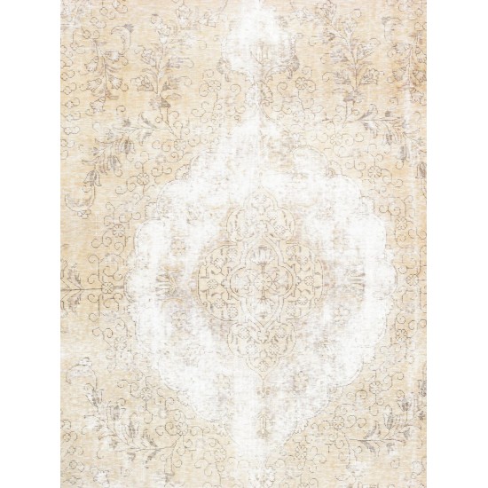 Pasargad Home Vintage Overdye Collection Beige Wool Area Rug- 9' 4" X 12' 9"