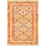 Pasargad Home Vintage Kilim Collection Multi Lamb's Wool Area Rug- 6' 7" X 9' 9"