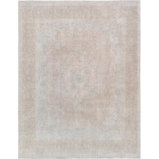 Pasargad Home Vintage Overdye Mocha Lamb's Wool Area Rug- 9' 7" X 12' 7"