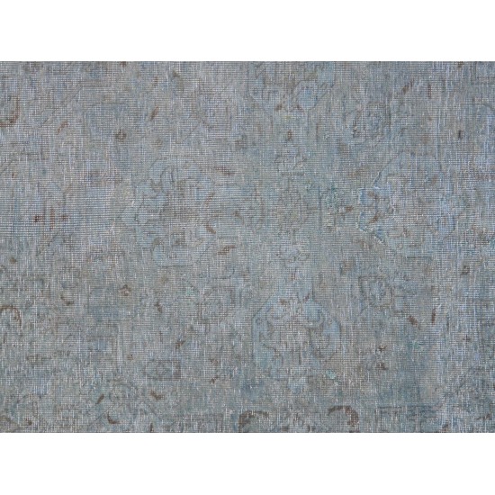 Pasargad Home Vintage Overdye Blue Lamb's Wool Area Rug- 9' 5" X 12' 8"