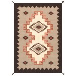 Pasargad Home Navajo Style Hand-Woven Wool Area Rug- 8' 1" X 9'10"