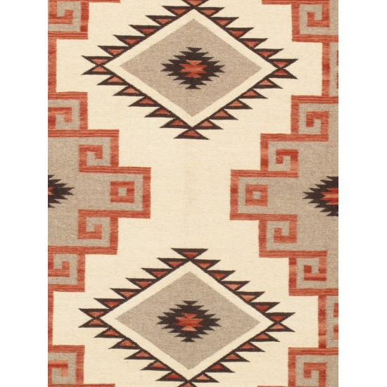 Pasargad Home Navajo Style Hand-Woven Wool Area Rug- 8' 1" X 9'10"