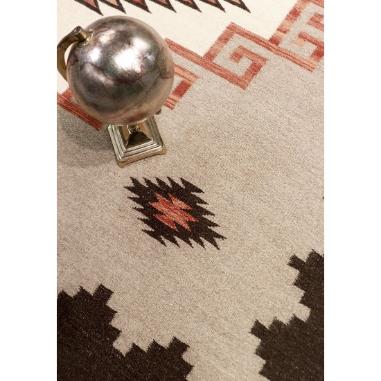 Pasargad Home Navajo Style Hand-Woven Wool Area Rug- 8' 1" X 9'10"