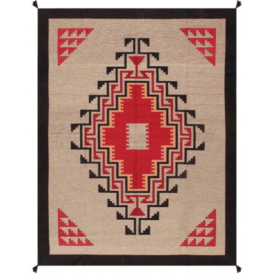 Pasargad Home Kilim Collection Hand-Woven Wool Area Rug- 9' 0" X 11' 9"