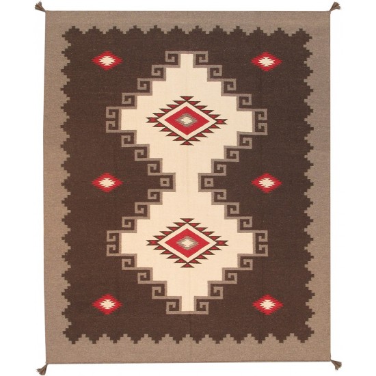 Pasargad Home Kilim Collection Hand-Woven Wool Area Rug- 8' 1" X 9'11"