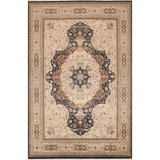 Pasargad Home Tabriz Hand-Knotted Wool Area Rug- 9'10" X 15' 0"