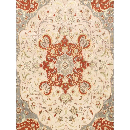 Pasargad Home Tabriz Hand-Knotted Silk & Wool Area Rug- 9'11" X 14' 0"