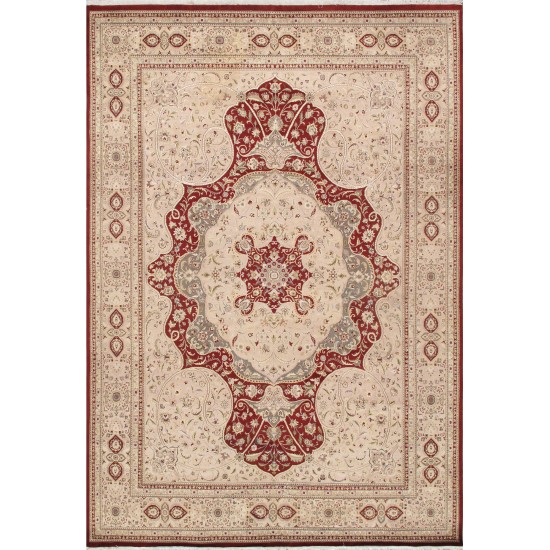 Pasargad Home Tabriz Hand-Knotted Silk & Wool Area Rug- 9'11" X 14' 3"