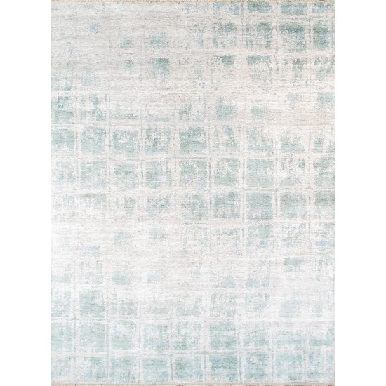 Pasargad Home Modern Collection Hand-Knotted Silk Runner- 3' 1" X 8' 5"