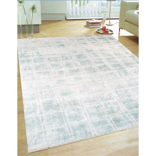 Pasargad Home Modern Collection Hand-Knotted Silk Runner- 3' 1" X 8' 5"