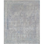 Pasargad Home Transitional Hand-Knotted Silk & Wool Area Rug- 8' 1" X 10' 0"