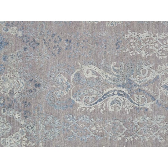 Pasargad Home Transitional Hand-Knotted Silk & Wool Area Rug- 8' 1" X 10' 0"