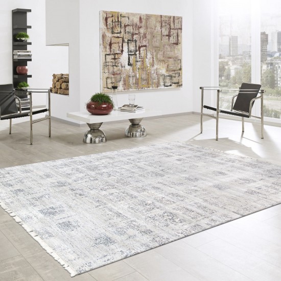 Pasargad Home Modern Collection Hand-Knotted Silk Area Rug- 6' 3" X 9' 3"
