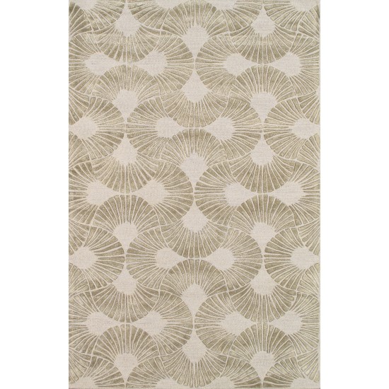 Pasargad Home Area Rug Modern Hand-Tufted Silk, Wool Gray 5' 0" X 8' 0"