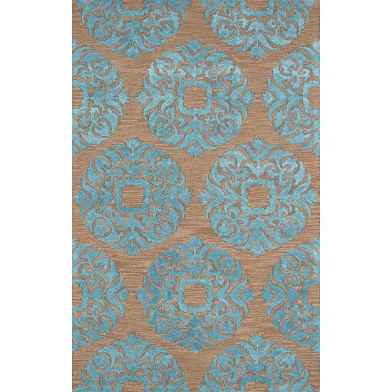 Pasargad Home Area Rug Transitiona Hand-Tufted Silk, Wool Brown 5' 0" X 8' 0"