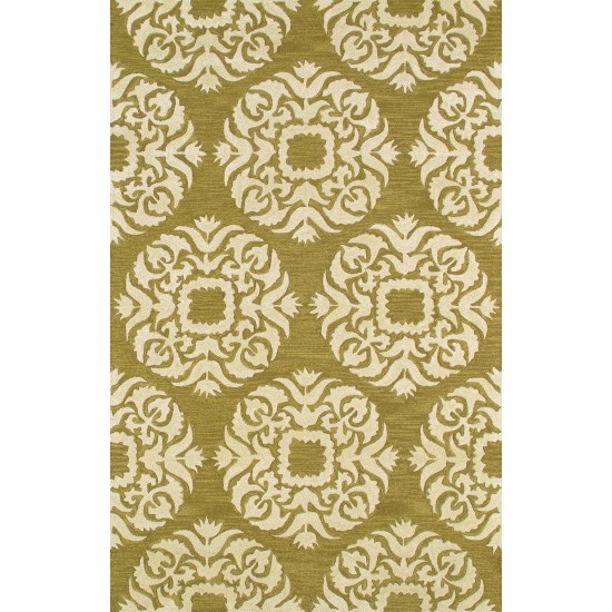 Pasargad Home Area Rug Transitiona Hand-Tufted Silk, Wool Gold 5' 0" X 8' 0"