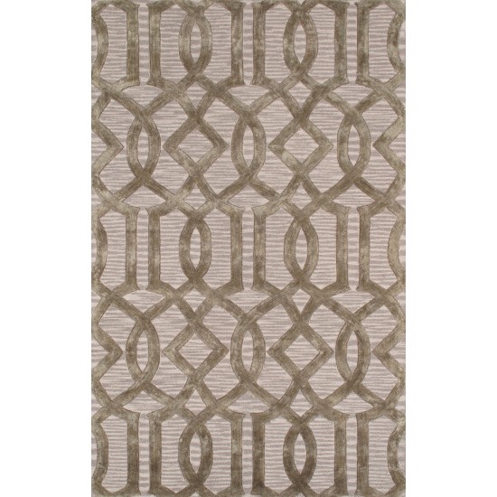 Pasargad Home Area Rug Transitiona Hand-Tufted Silk, Wool Beige 5' 0" X 8' 0"