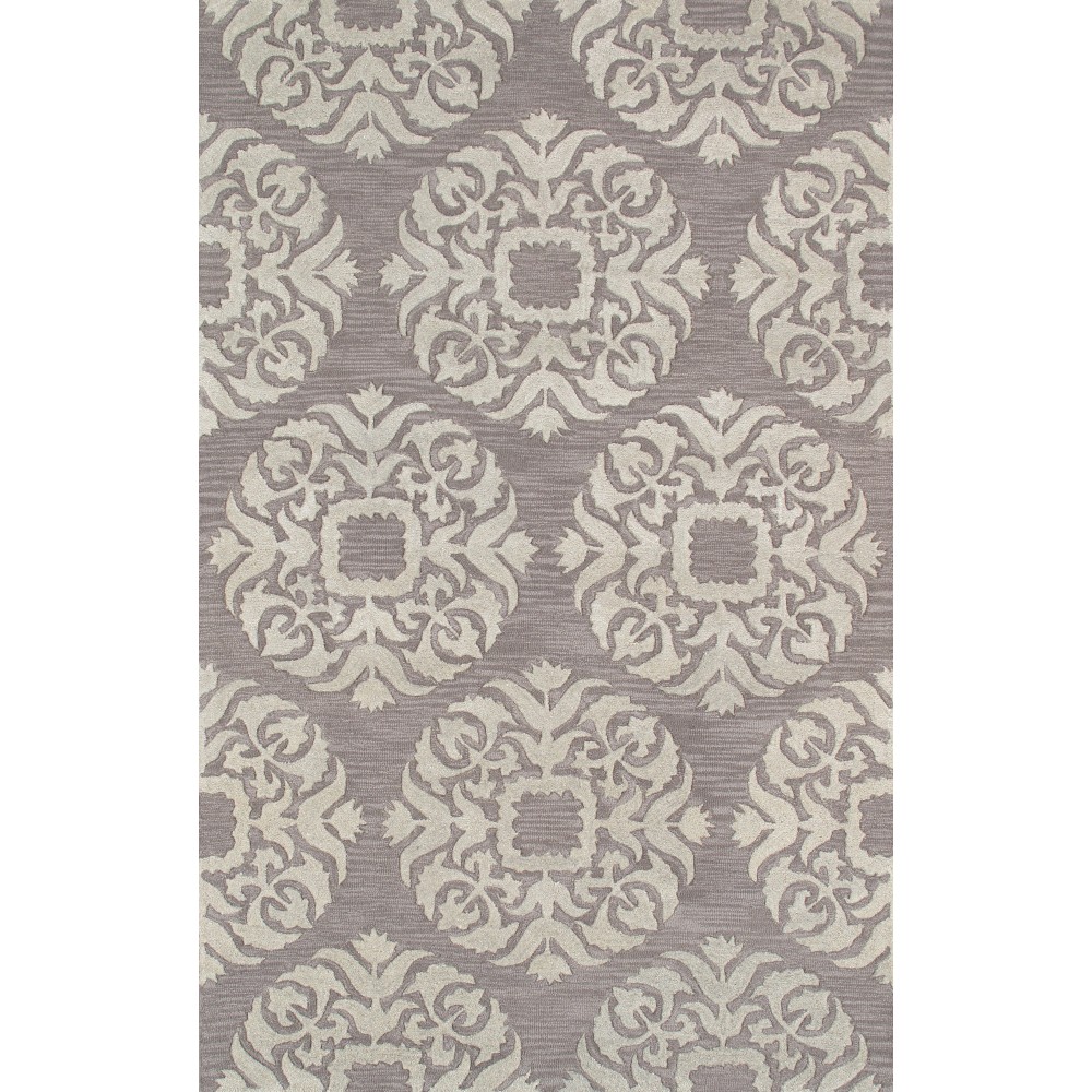 Pasargad Home Area Rug Transitiona Hand-Tufted Lamb's Wool Grey 5' 0" X 8' 0"