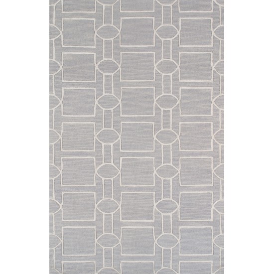 Pasargad Home Area Rug Transitiona Hand-Tufted Silk, Wool Silver 4' 0" X 6' 0"