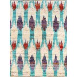 Pasargad Home Ikat Collection Hand-Knotted Sari Silk Area Rug- 6' 0" X 9' 0"