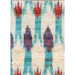 Pasargad Home Ikat Collection Hand-Knotted Sari Silk Area Rug- 6' 0" X 9' 0"