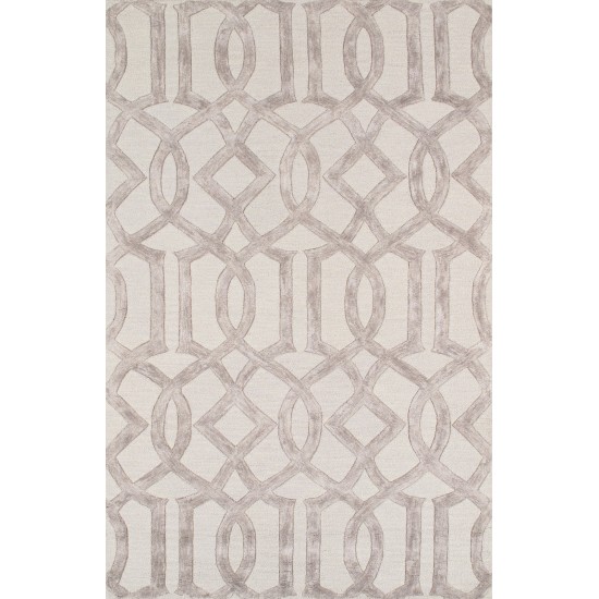 Pasargad Home Transitional Hand-Tufted Silk & Wool Area Rug- 5' 0" X 8' 0"