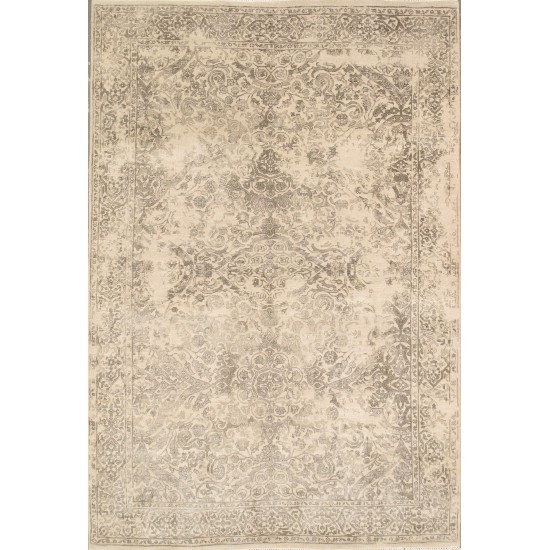 Pasargad Home Transitiona Hand-Knotted Silk & Wool Area Rug- 4' 1" X 6' 0"