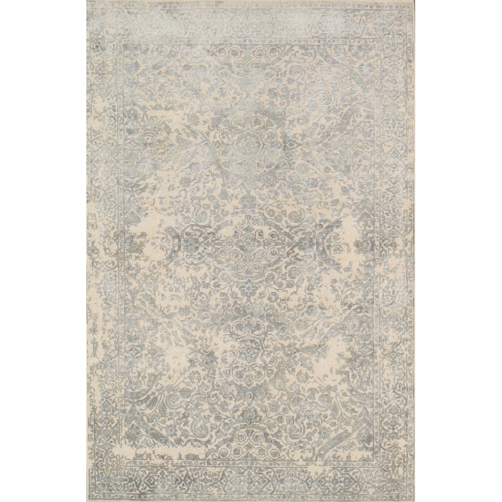 Pasargad Home Transitiona Hand-Knotted Silk & Wool Area Rug- 4' 0" X 6' 1"