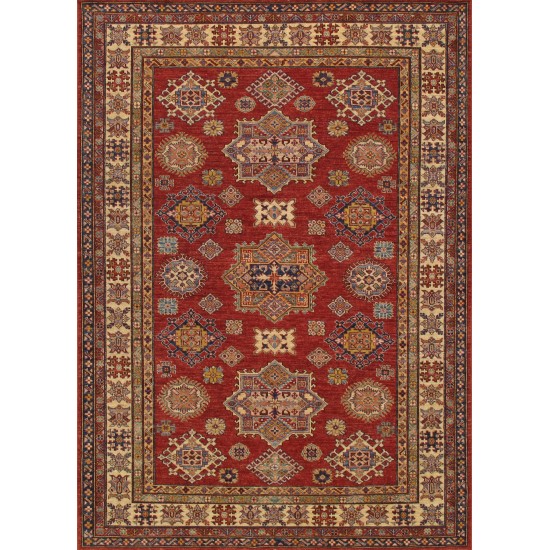 Pasargad Home Kazak Collection Hand-Knotted Lamb's Wool Area Rug- 6' 0" X 8' 6"