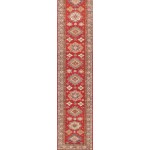 Pasargad Home Kazak Collection Hand-Knotted Lamb's Wool Runner- 2' 9" X 12'10"