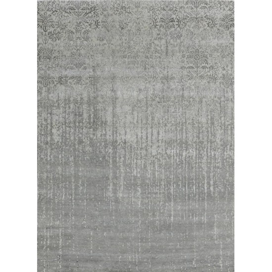 Pasargad Home Transitional Hand-Knotted Silk & Wool Area Rug- 7' 11" X 9' 8"