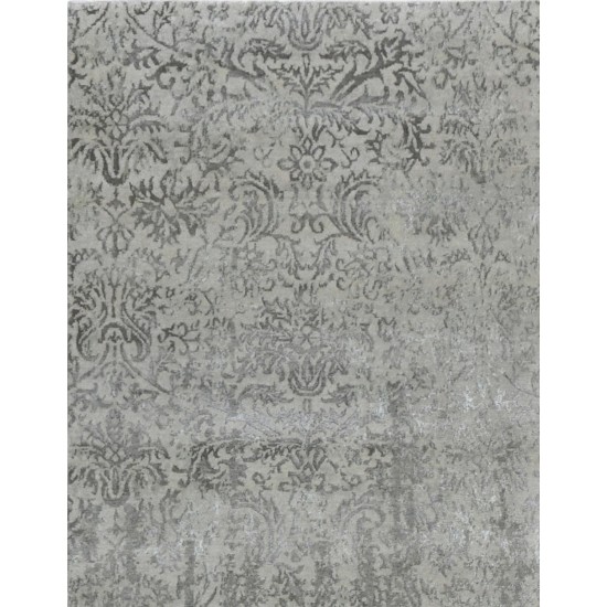 Pasargad Home Transitional Hand-Knotted Silk & Wool Area Rug- 7' 11" X 9' 8"