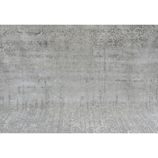 Pasargad Home Transitional Hand-Knotted Silk & Wool Area Rug- 7' 11" X 9' 8"